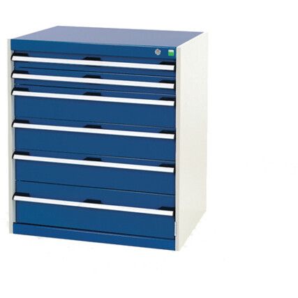 CUBIO CABINET WITH 6 DRAWERS 800X525X900H RAL7035/5010