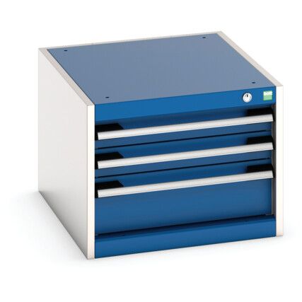 CUBIO DRAWER CABINET WITH 3 DRAWERS 525X650X400H RAL7035/5010