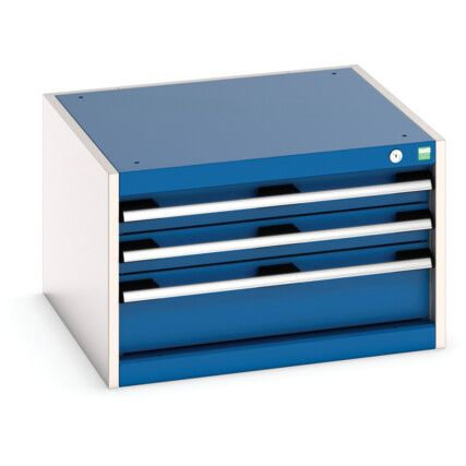 CUBIO DRAWER CABINET WITH 3 DRAWERS 650X650X400H RAL7035/5010