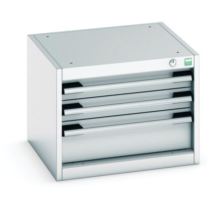 CUBIO CABINET WITH 3 DRAWERS 525X525X400H RAL7035