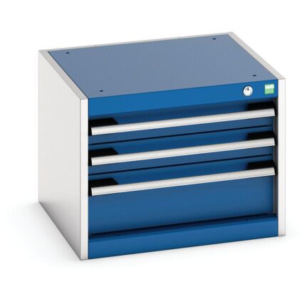 CUBIO CABINET WITH 3 DRAWERS 525X525X400H RAL7035/5010