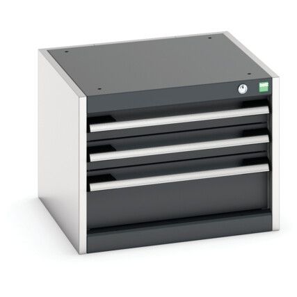 CUBIO CABINET WITH 3 DRAWERS 525X525X400H RAL7035/7016