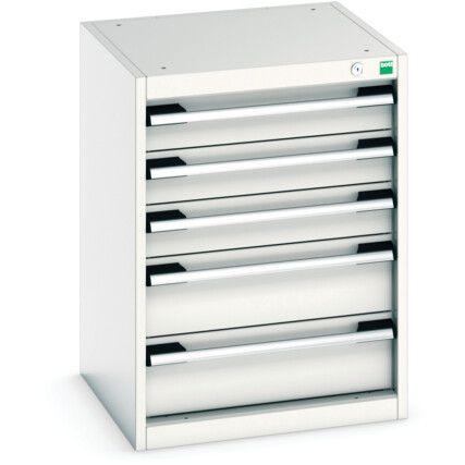 CUBIO CABINET WITH 5 DRAWERS 525X525X700H RAL7035