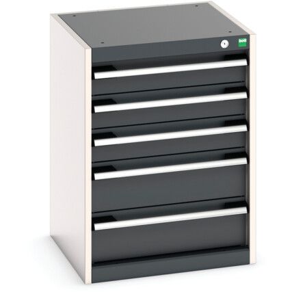 CUBIO CABINET WITH 5 DRAWERS 525X525X700H RAL7035/7016