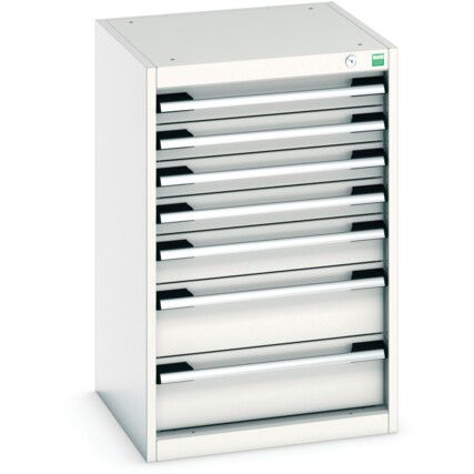 CUBIO CABINET WITH 7 DRAWERS 525X525X800H RAL7035/7016