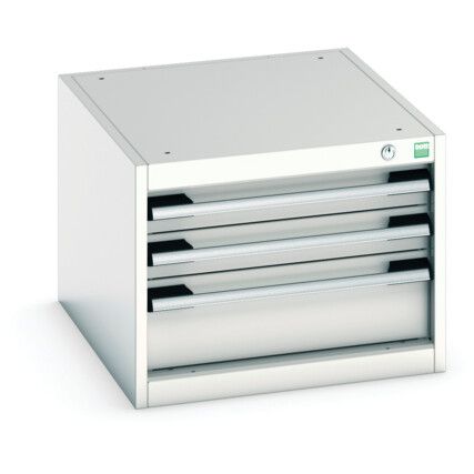 CUBIO DRAWER CABINET WITH 3 DRAWERS 525X650X400H RAL7035