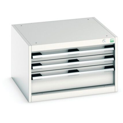 CUBIO DRAWER CABINET WITH 3 DRAWERS 650X650X400H RAL7035