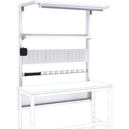 1500mm Wide Verso Bench, Rear Frame Kit B, With Overhead Light