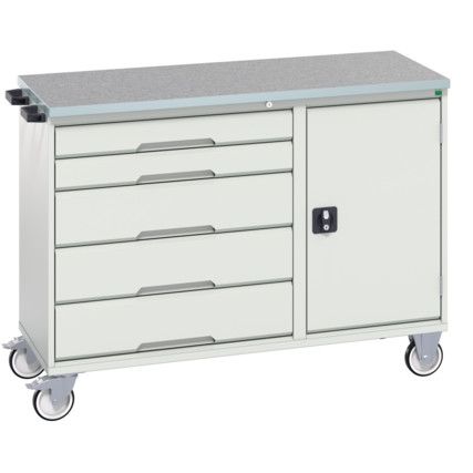 MAINTENANCE TROLLEY 5 DRAWER LINO TOP LIGHT GREY