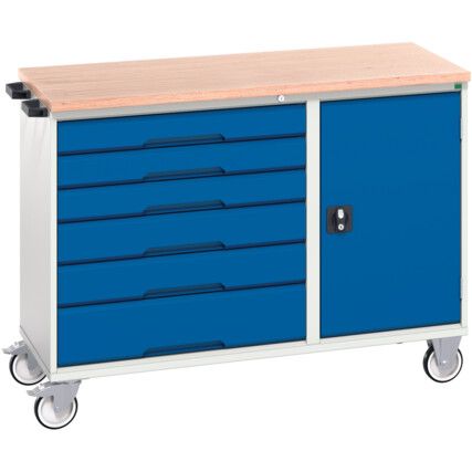 MAINTENANCE TROLLEY 6 DRAWER MPX TOP GREY/BLUE