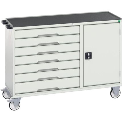 MAINTENANCE TROLLEY 7 DRAWER TOP TRAY LIGHT GREY