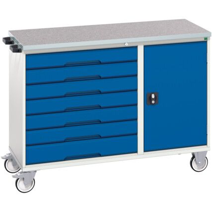 MAINTENANCE TROLLEY 7 DRAWERLINO TOP GREY/BLUE