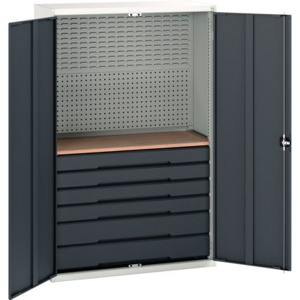 KITTED CUPBOARD 1 DRAWER, 2 SHELF GREY/ANTHRACITE