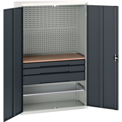 KITTED CUPBOARD 2 DRAWER 1 SHELF GREY/ANTHRACITE