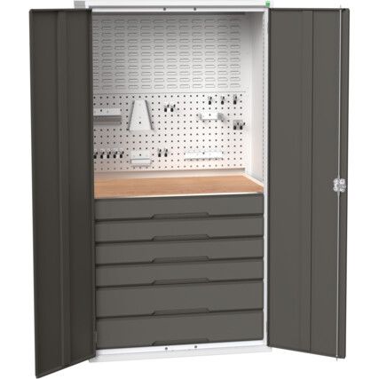 VERSO KITTED CUPBOARD WITH 6 DRAWERS GREY/ANTHRACITE