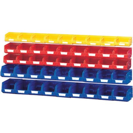 Storage Bins, Yellow/Red/Blue, 103x165x83mm, 45 Pack