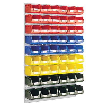 Louvred Panel/Storage Bins, Light Grey, 457x28x1486mm, 54 Pack