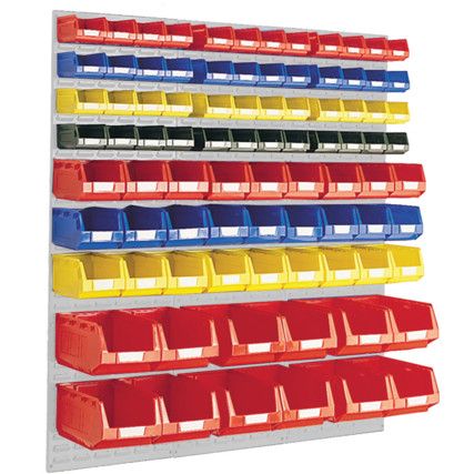 Louvred Panel/Storage Bins, Light Grey, 457x28x1486mm, 87 Pack