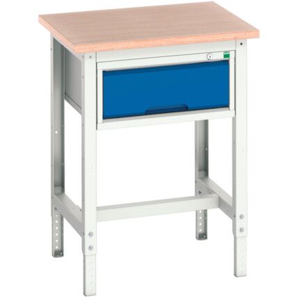 Verso Height Adjustable Bench 700x600x780 MPX Worktop - Light Grey/Blue