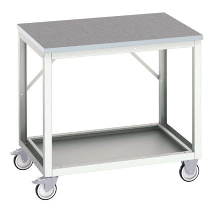 Verso Mobile Bench 1000x800x930mm Lino Worktop - Light Grey