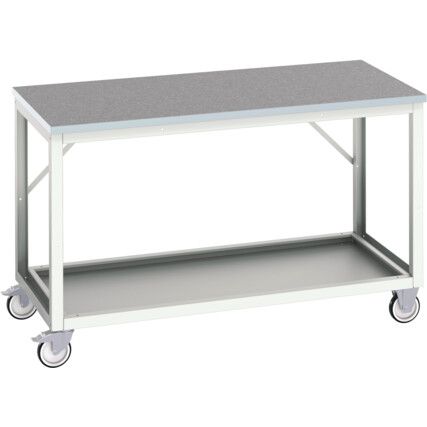 Verso Mobile Bench 1500x800x930mm Lino Worktop - Light Grey