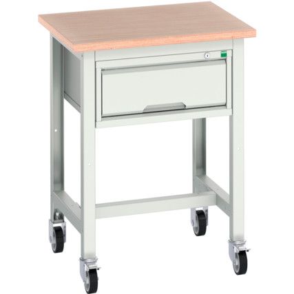 Verso 700 x 600 x 930mm Mobile Workstation and Drawer - Light Grey