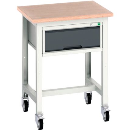 Verso 700 x 600 x 930mm Mobile Workstation and Drawer - Light/Anthracite Grey