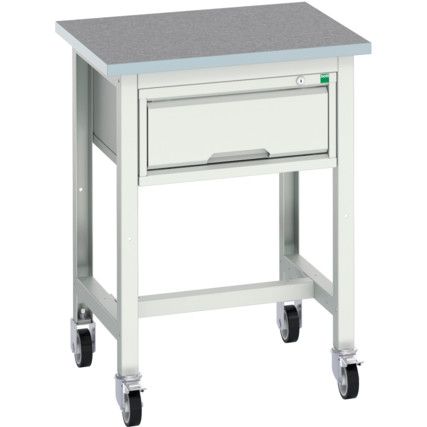 Verso 700 x 600 x 930mm Mobile Workstation and Drawer - Light Grey