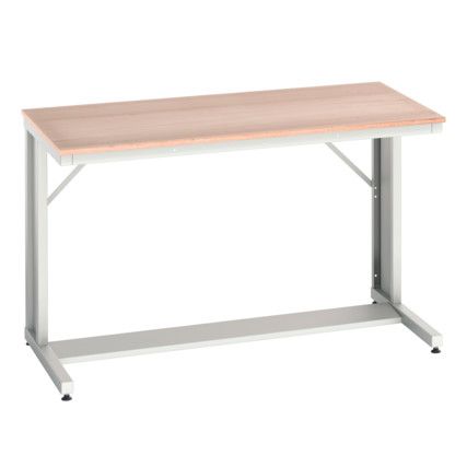 Verso Cantilever Bench 1500x800x930mm MPX Worktop - Light Grey