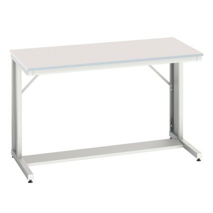 Verso Cantilever Bench 1500x800x930mm MFC Worktop - Light Grey