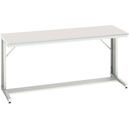 Verso Cantilever Bench 2000x800x930mm MFC Worktop - Light Grey