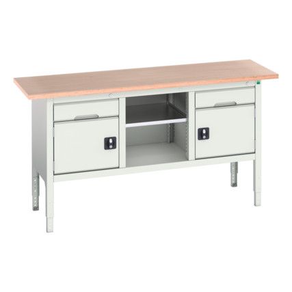 Verso Height Adjustable Storage Bench 1750x600x830-930mm - Light Grey