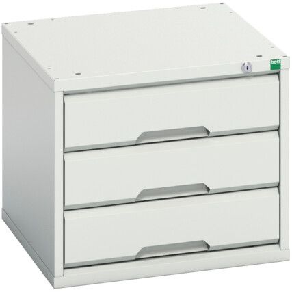 Verso Drawer Cabinet, 3 Drawers, Light Grey, 450 x 525 x 550mm