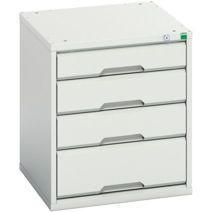 Verso Drawer Cabinet, 4 Drawers, Light Grey, 600 x 525 x 550mm