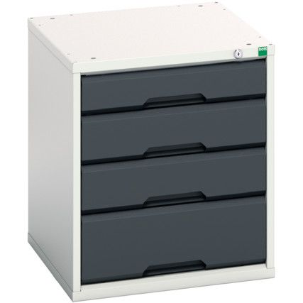 Verso Drawer Cabinet, 4 Drawers, Anthracite Grey/Light Grey, 600 x 525 x 550mm