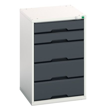 Verso Drawer Cabinet, 5 Drawers, Anthracite Grey/Light Grey, 800 x 525 x 550mm