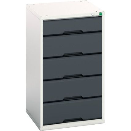 Verso Drawer Cabinet, 5 Drawers, Anthracite Grey/Light Grey, 900 x 525 x 550mm