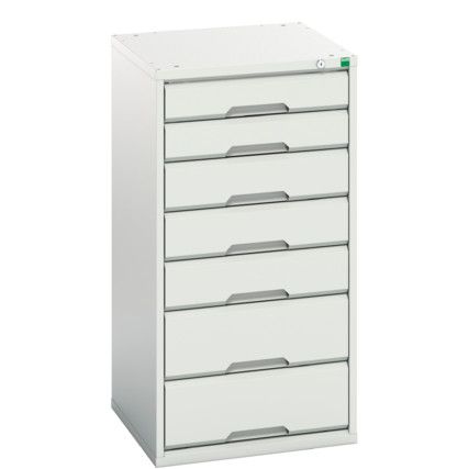 Verso Drawer Cabinet, 7 Drawers, Light Grey, 1000 x 525 x 550mm