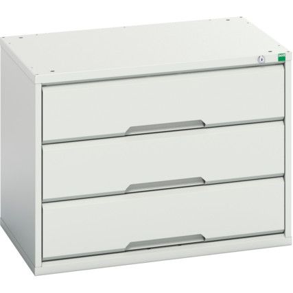 Verso Drawer Cabinet, 3 Drawers, Light Grey, 600 x 800 x 550mm