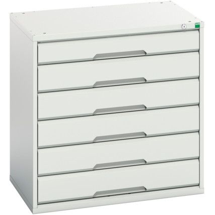 Verso Drawer Cabinet, 6 Drawers, Light Grey, 800 x 800 x 550mm