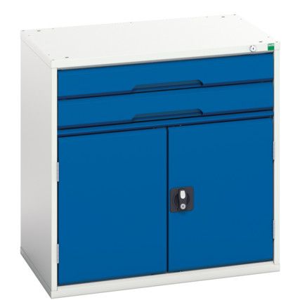 Verso Combination Cupboard/Drawer, 2 Doors, Blue/Grey, 800 x 800 x 550mm