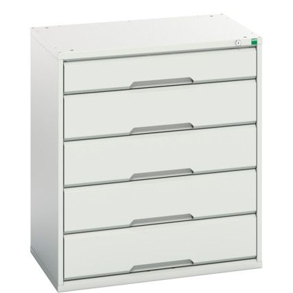 Verso Drawer Cabinet, 5 Drawers, Light Grey, 900 x 800 x 550mm