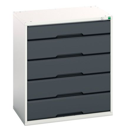 Verso Drawer Cabinet, 5 Drawers, Anthracite Grey/Light Grey, 900 x 800 x 550mm