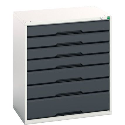 Verso Drawer Cabinet, 7 Drawers, Anthracite Grey/Light Grey, 900 x 800 x 550mm