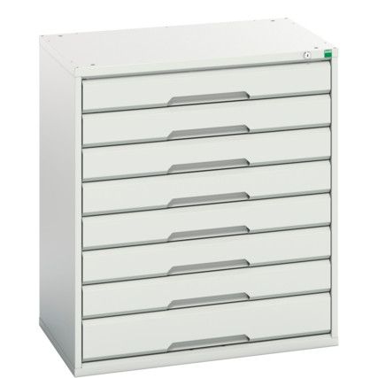 Verso Drawer Cabinet, 8 Drawers, Light Grey, 900 x 800 x 550mm