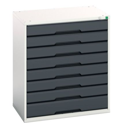 Verso Drawer Cabinet, 8 Drawers, Anthracite Grey/Light Grey, 900 x 800 x 550mm