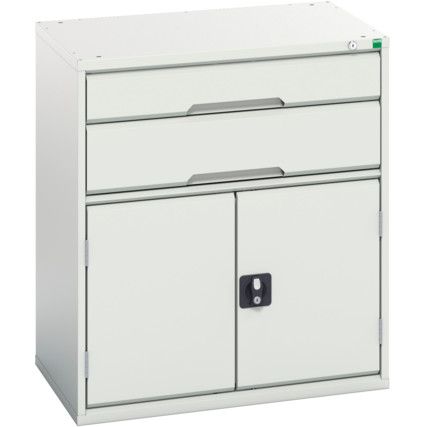 Verso Kitted Cupboard, 2 Doors, Light Grey, 900 x 800 x 550mm