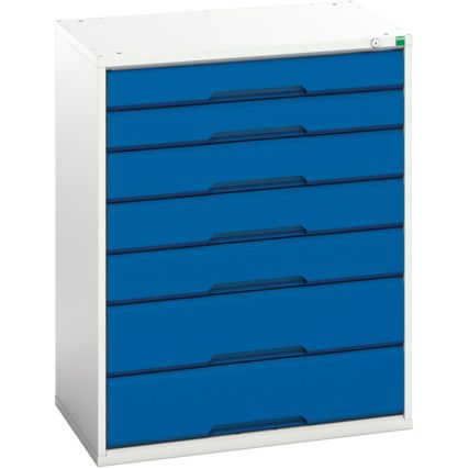 Verso Drawer Cabinet, 7 Drawers, Blue/Light Grey, 1000 x 800 x 550mm