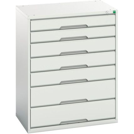 Verso Drawer Cabinet, 7 Drawers, Light Grey, 1000 x 800 x 550mm