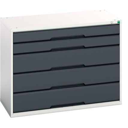 Verso Drawer Cabinet, 5 Drawers, Anthracite Grey/Light Grey, 800 x 1050 x 550mm